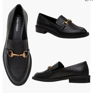 Lisa Vicky Zany-V Loafers Black Sheep Nappa Leather Women Size 7M NIB